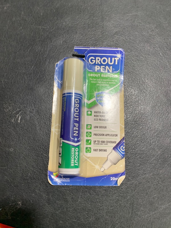Photo 1 of Grout Pen Ivory Tile Paint Marker: Waterproof Grout Paint, Tile Grout Colorant and Sealer Pen - Ivory, Wide 15mm Tip (20mL)