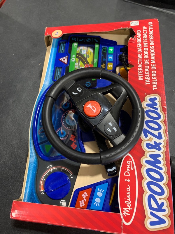 Photo 1 of Melissa & Doug Vroom & Zoom Interactive Wooden Dashboard Steering Wheel Pretend Play Driving Toy - FSC Certified