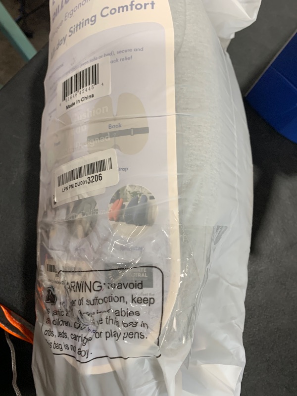 Photo 1 of C CUSHION LAB Extra Dense Lumbar Pillow - Patented Ergonomic Multi-Region Firm Back Support for Lower Back Pain Relief - Lumbar Support Cushion with Strap for Office Chair, Car, Sofa, Plane - Grey