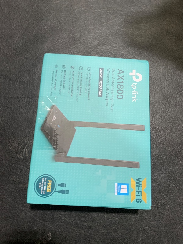 Photo 1 of TP-Link WiFi 6 USB Adapter for Desktop PC - (Archer TX20U Plus) AX1800 Wireless Network Adapter with 2.4GHz, 5GHz, High Gain Dual Band 5dBi Antenna, WPA3, Supports Windows 11/10