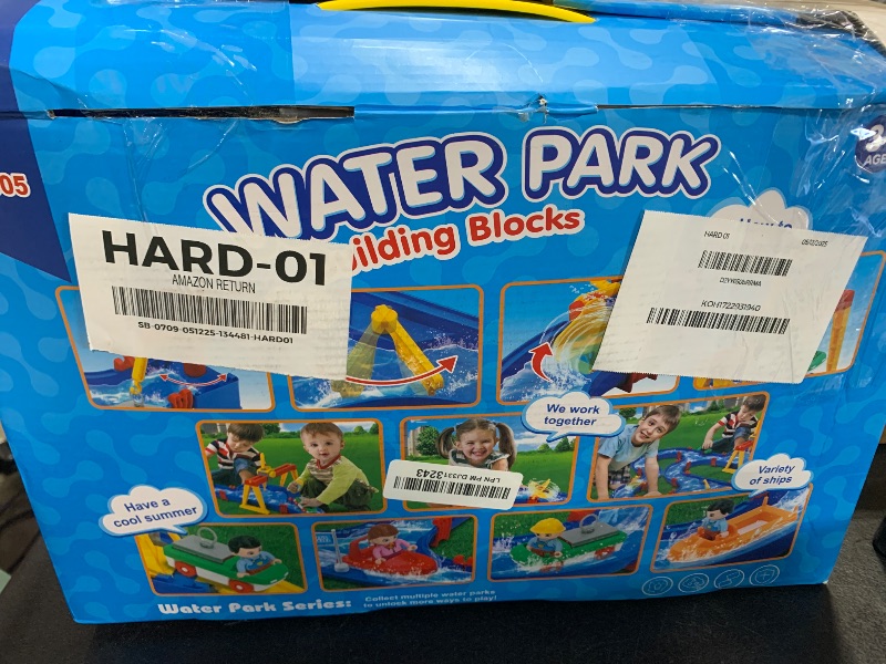 Photo 1 of TERRAMUS Kids Outdoor Water Table Toys, Water Park Playset 50PCS DIY Table Beach Toy on Backyard,Lawn,Pool Waterway Toy with 2 Boats, Summer Outside Activity Funs for Toddler Boys Girls Ages 4-8 3-5