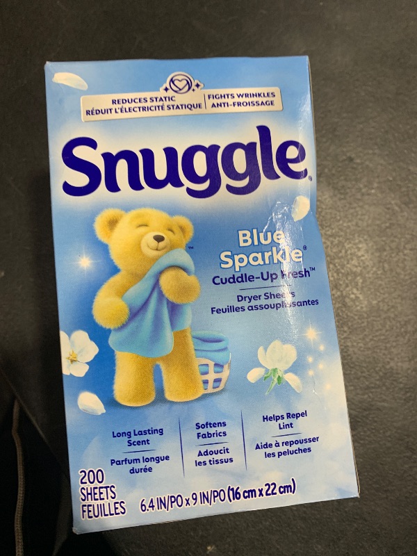Photo 1 of Snuggle Dryer Sheets, Long Lasting Fresh and Clean Scent, Laundry Fabric Softener, Control Static, Reduce Wrinkles, HE Safe, 200 Count