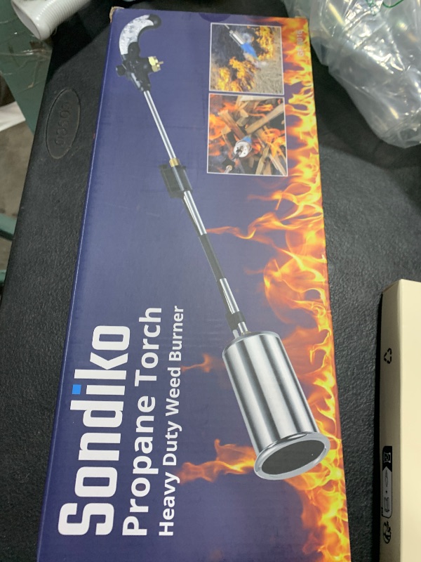 Photo 1 of Sondiko Propane Torch Weed Burner, High Output 1,200,000 BTU Weed Torch Flamethrower, 30" Detachable Long Arm Heavy Duty Blow Torch with Flame Control For Garden, Wood, Ice, Snow, Stumps, Melting