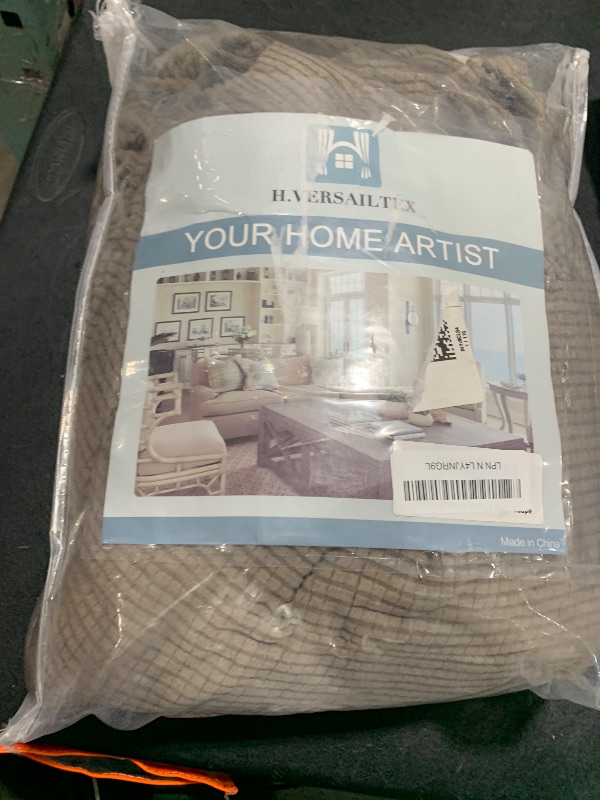 Photo 1 of H.VERSAILTEX 4 Piece Stretch Sofa Covers for 3 Cushion Couch Covers for Living Room Furniture Slipcovers (Base Cover Plus 3 Seat Cushion Covers) Upgraded Thicker Jacquard Fabric (XL Sofa, Taupe)