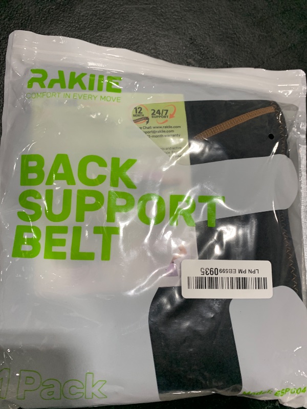 Photo 1 of Rakiie Lumbar Back Brace with Removable Pad, Adjustable Lower Back Pain Relief Support for Men and Women, Comfortable Support Belt Ideal for Lower Back Pain, Sciatica, Scoliosis, Size XL (Waist: 45.3"-51.2")