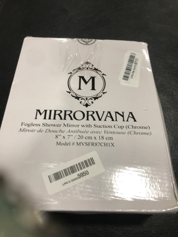 Photo 1 of MIRRORVANA Fogless Shower Mirror for Shaving with Razor Holder and Dual Anti Fog Design - Upgraded 360° Swivel Suction Cup with Bonus Hook for Hanging - Shatterproof 8" x 7" Surface (Chrome)