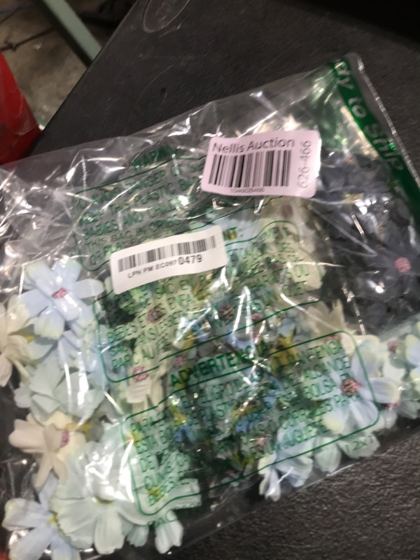 Photo 1 of Geosar 120 Pcs Small Flowers for Crafts Spring Mini Faux Flowers Artificial Silk Fabric Floral Daisy Peony Floral Decorations DIY Wreath Accessories for Wedding Home Decor(Blue,Fresh Style)