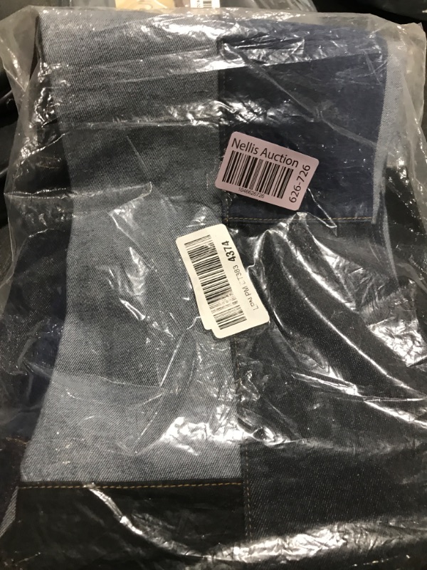Photo 1 of Men's Jeans Patch Flared Trousers 70s Outfits Bell Bottom Disco Denim Pants,Vintage Patch,Used Look, Darkblue, 2X-Large