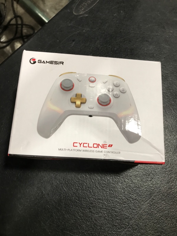 Photo 1 of GameSir Cyclone 2 Pro Wireless Controller for Switch, Windows PC, Steam, Android, iOS, PC Game Controller with Mag-Res™ TMR Sticks, Hall Effect Triggers, RGB Lightning, 6-Axis Gyro, Turbo without Charging Dock(White)