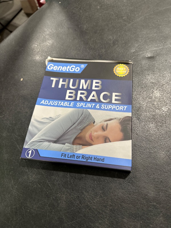 Photo 1 of Genetgo  Thumb Splints - Thumb Spica Support Brace Stabilizer for Carpal Tunnel, Arthritis, Sprains, Strains, Pain Relief - Left or Right Hand