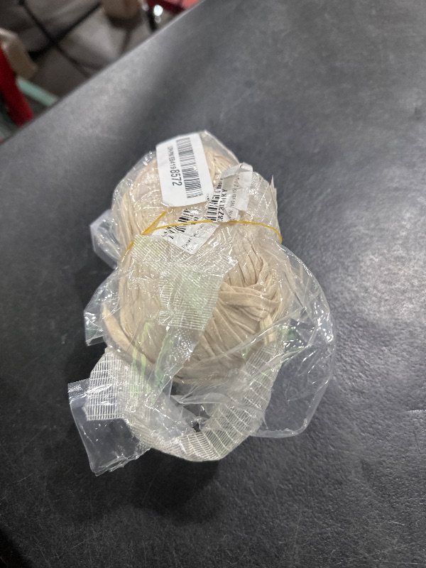 Photo 1 of Paper Raffia Yarn 1 Strands Kraft Paper Yarn Raffia Yarn Soft Raffia Ribbon Yarn Polyester Yarn for Crocheting DIY Weaving - Total Length 170 m (180 yds 150 g) (Light Beige)