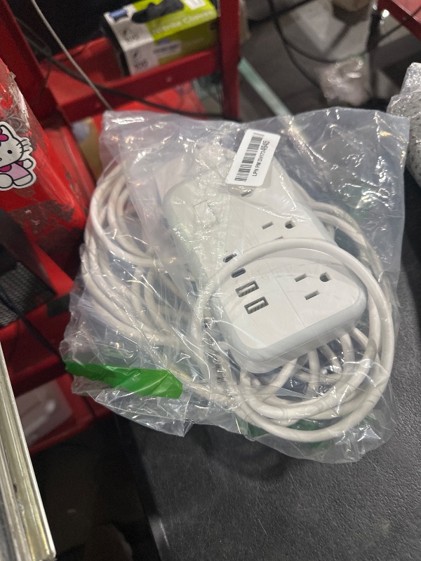 Photo 1 of Flat Plug Extension Cord 25 ft, Surge Protector Power Strip, Outlet Extender with 6 Outlets 4 USB Ports, 1080 J, Overload Protection, Extension Cord with Multiple Outlets for Indoor, Home, Office