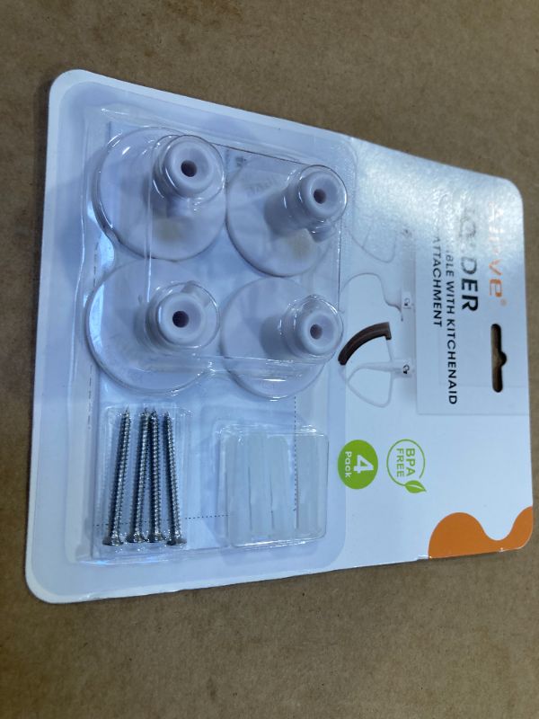 Photo 1 of AIEVE 4 Pack Stand Mixer Attachment Holders Compatible with Kitchenaid Mixer Accessories,Flex Edge Beater, Flat Beater, Dough Hooks and Wire Whip Organizer