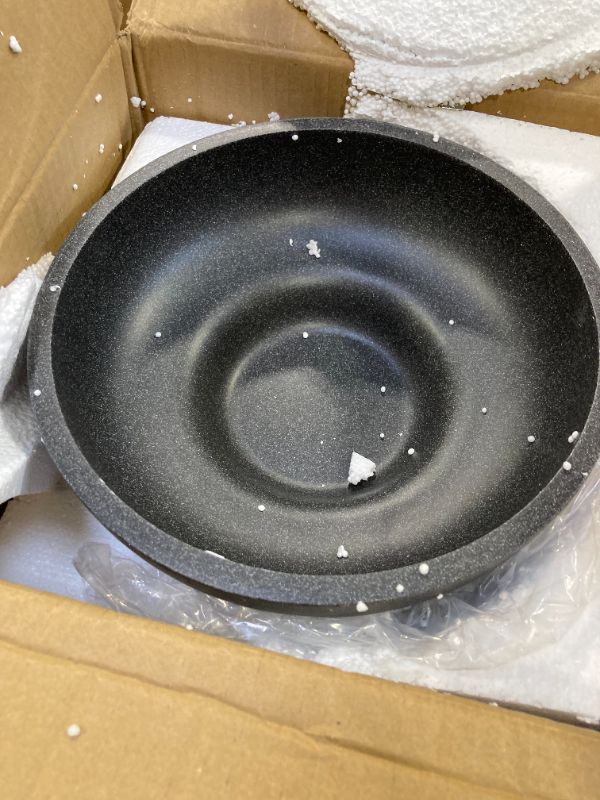 Photo 1 of 4x10.2in LIN CHUAN Large Decorative Bowl, Fruit Bowl for Kitchen Counter, Modern Resin Bowl for Home Decor, Key Holder for Entry Table, Artificial Stone Black