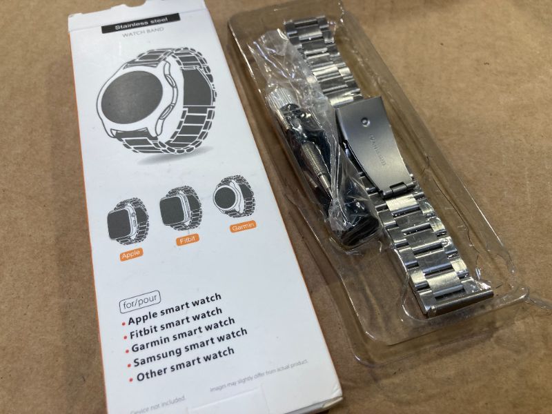 Photo 1 of Compatible with Samsung Galaxy Watch 6 Classic Bands 47/43/44/40mm, Business Solid Stainless Steel Band for Watch 7 40/44mm,4 5 Pro 45/40/44mm No Gap Band 