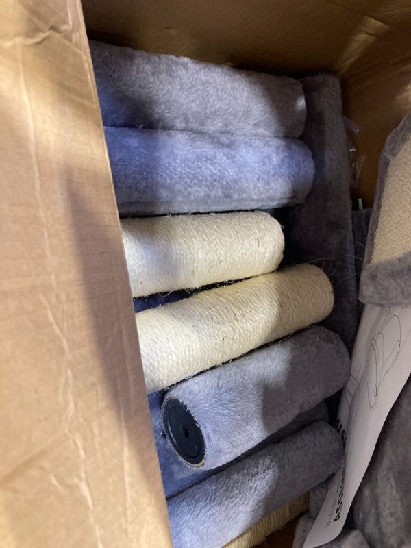 Photo 1 of Xin Three Layer Cat Tree with Cat Condo and Two Hammocks,Grey