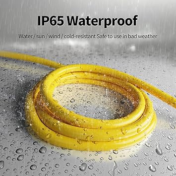Photo 1 of POWGRN 10 Ft 10/3 Outdoor Extension Cord Waterproof Heavy Duty 10 Gauge 3 Prong, Flexible Cold-Resistant Power Cord Indoor & Outside with Lighted Indicator End, 15Amp 1875W SJTW Yellow ETL Listed
