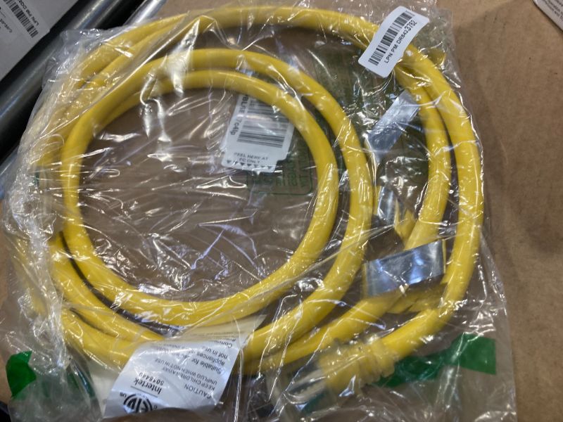 Photo 1 of POWGRN 10 Ft 10/3 Outdoor Extension Cord Waterproof Heavy Duty 10 Gauge 3 Prong, Flexible Cold-Resistant Power Cord Indoor & Outside with Lighted Indicator End, 15Amp 1875W SJTW Yellow ETL Listed