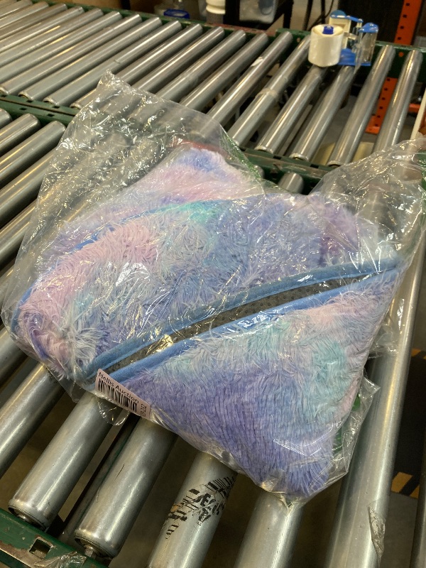 Photo 1 of Amdrebio Purple Rainbow Round Rug 4Ft for Bedroom Girls Room Decor, Mermaid Stitch Frozen Kids Rugs for Playroom Nursery Dorm, Fluffy Furry Cute Shag Carpet, Kawaii Circle Area Rugs for Baby Toddler