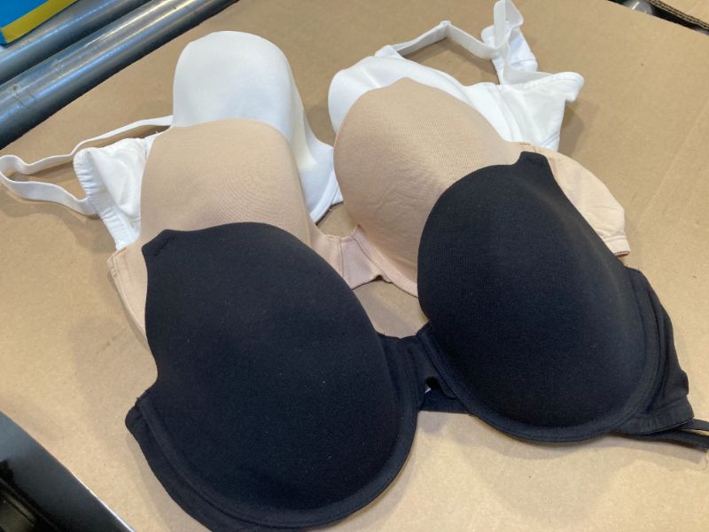 Photo 1 of Fruit of the Loom Women's T-Shirt Bra, Black Hue/Sand/White, 36D, FT797PK