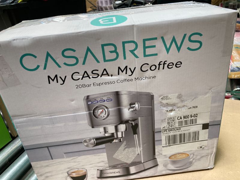 Photo 1 of CASABREWS CM5418 Espresso Machine 20 Bar, Compact Espresso Maker with Steam Milk Frother, Stainless Steel Coffee Machine with 34oz Removable Water Tank for Cappuccino, Latte, Silver