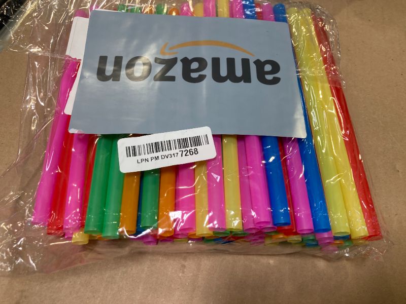 Photo 1 of  Jumbo Smoothie Straws, Colorful Disposable Wide-mouthed Large Straw
