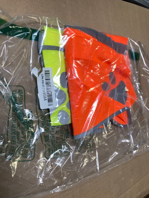 Photo 1 of 2 Pieces Dog Reflective Vest Adjustable Dog Safety Service Vest Pet High Visibility Apparel for Hunting Outdoor Activities Walking at Night(M,Orange, Fluorescent Yellow)