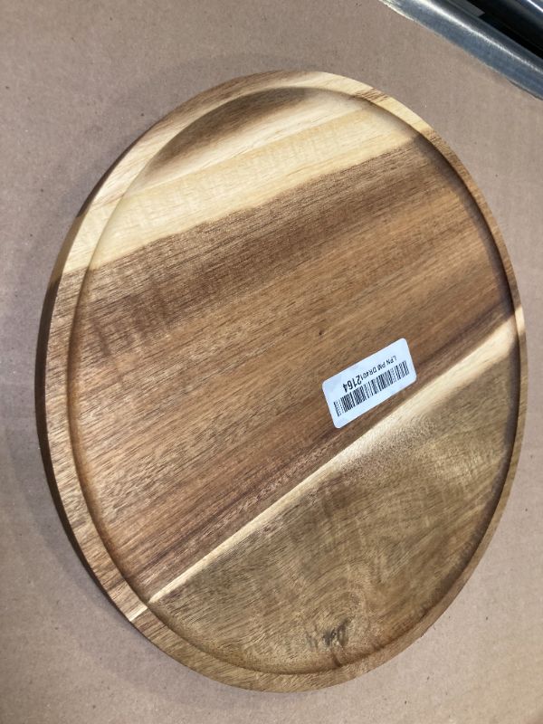 Photo 1 of 11.5 Inches Candle Holder Tray Home Decor, Round Wood Tray for Coffee Table, Small Wooden Serving Decorative Trays for Home
