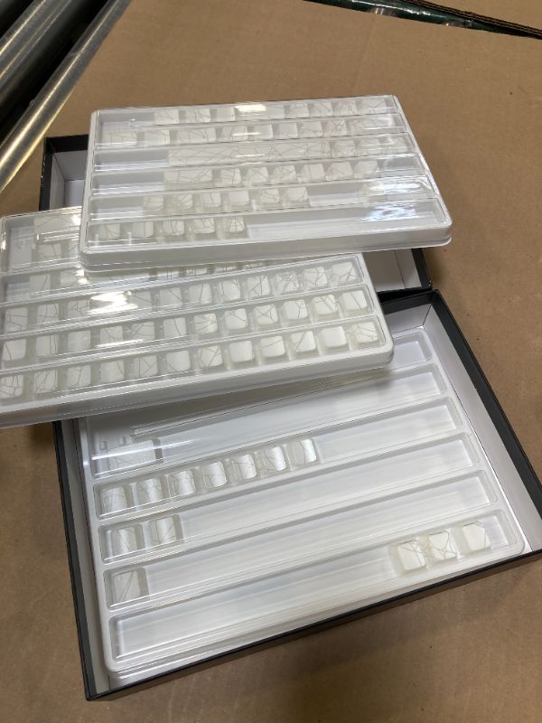 Photo 1 of HITIME x XVX Shine Through Keycaps w/IMD Tech, Custom Spider Web Keycaps 60 75 100 Percent, White Key Cap Set Lines Backlit, OEM Profile Side Printed for Keyboards