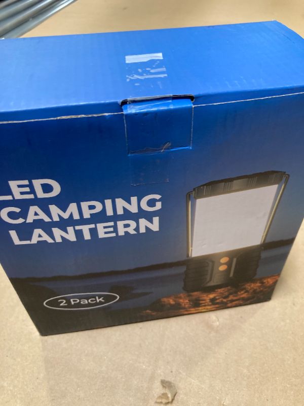 Photo 1 of 2 Pack Camping Lantern,Led Camping Lanterns,5000mAh Rechargeable Battery Emergency Lights for Power Outages,3 Colors,IPX4 Waterproof Portable Flashlight Camping Tent Light for Home or Hurricane Hiking
