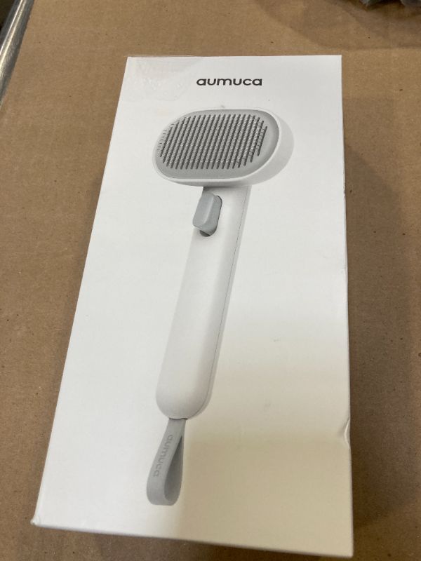 Photo 1 of aumuca Cat Brush for Shedding, Cat Brushes for Indoor Cats, Cat Brush for Long or Short Haired Cats, Cat Hair Brush Cat Grooming Deshedding Brush for Dog Kitten Horse Massage Removes Loose Fur, White