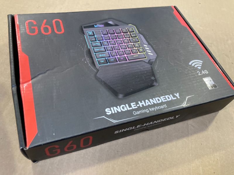 Photo 1 of RedThunder Wireless One-Handed Gaming Keyboard, 2.4Ghz RGB Backlit Mini Gaming Keypad, Rechargeable 2000mAh Battery for PC Gamer