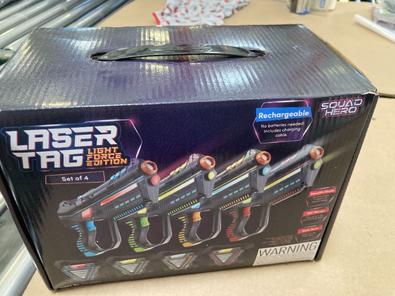 Photo 1 of Rechargeable Laser Tag for Kids, Teens & Adults - Boys Gifts - Blasters & Vest Sensors - Fun Ideas Age 8+ Year Old Toys - 4 Set - Lazer Teen Boy Games - Boys & Girls Outdoor Teenage Group Activities