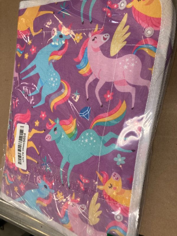 Photo 1 of Lusso Gear Kids Airplane Tray Table Cover with Pockets - Travel Essentials for Toddlers - Travel Tray for Kids on Plane or Train - Airplane Must Haves and Flying Essentials - Baby Must Have (Unicorns)