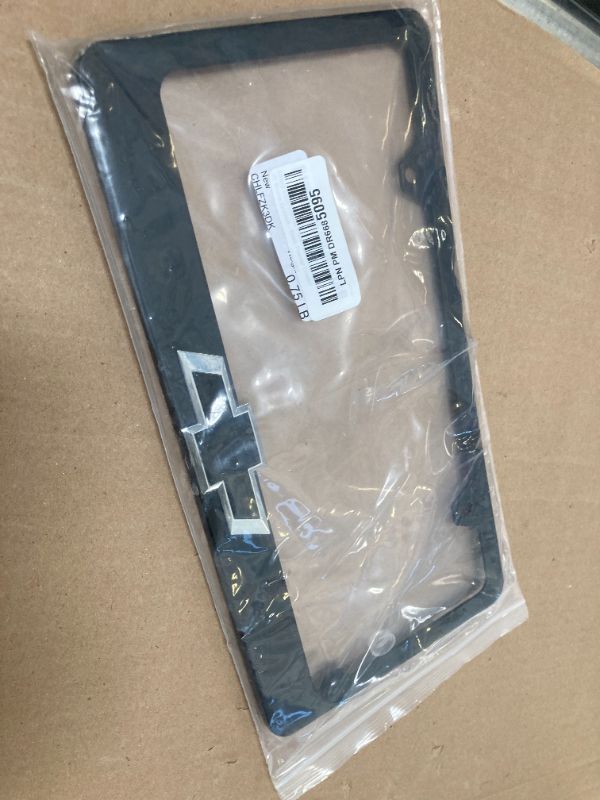 Photo 1 of Chevy Chevrolet Metal Black License Plate Frame Tag Holder with 3D Bowtie Emblem