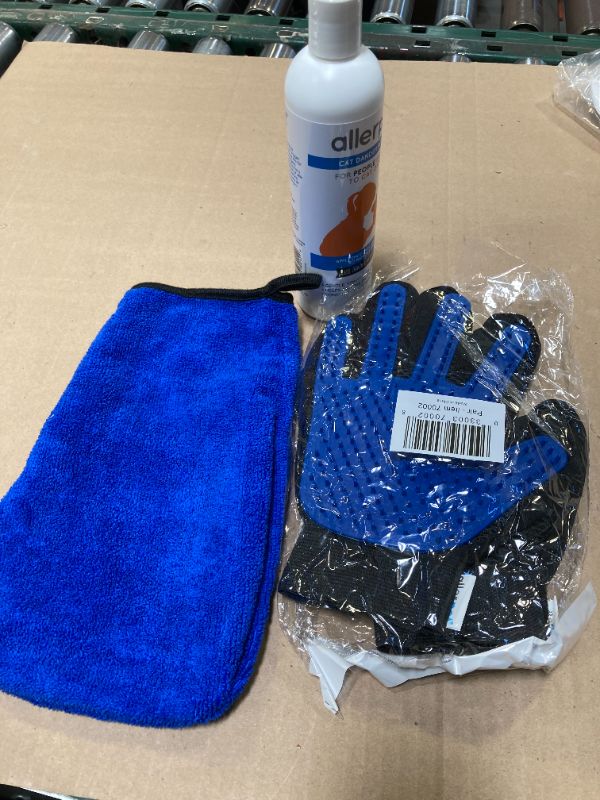 Photo 1 of Allerpet Cat Dander Remover w/Free Pair of Grooming Gloves and Mitt - Effective Cat Dander Reduction, Anti Allergen Solution Made in USA - (12oz)