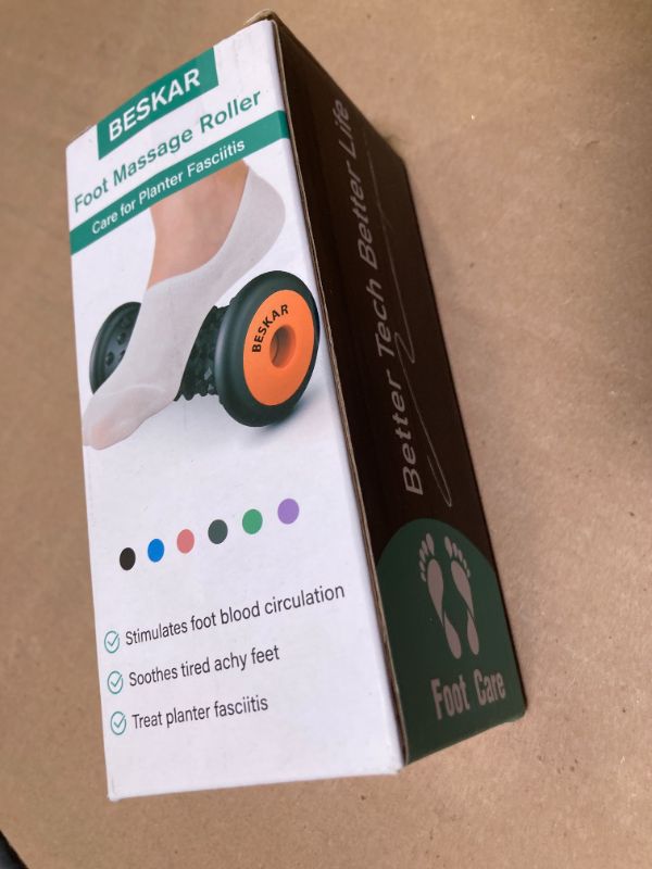 Photo 1 of BESKAR Foot Massager Roller for Plantar Fasciitis Relief, Portable Feet Roller to Deep Tissue Muscle Massage, Foot Arch and Heel Pain, Reflexology Tool