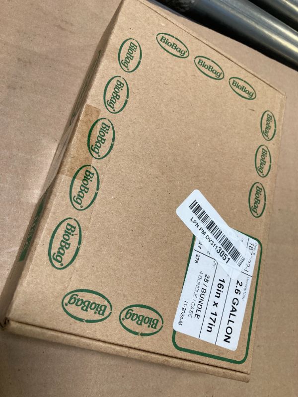 Photo 1 of BioBag (USA), The Original Compostable Bag, 2.6 Gallon, 100 Total Count, 100% Certified Compostable Kitchen Food Scrap Bags, Kitchen Compost Bin Compatible