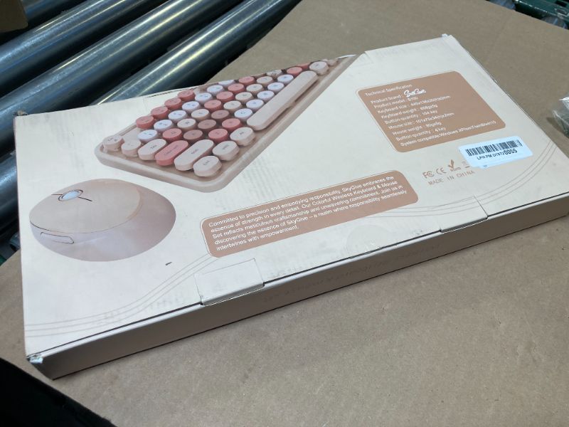 Photo 1 of Wireless Keyboard and Mouse Combo, Ergonomic Full Size Typewriter Retro Round Keycaps Keyboard, Compatible with Windows, PC, Perfer for Home and Office Keyboards (Chocolate Color)