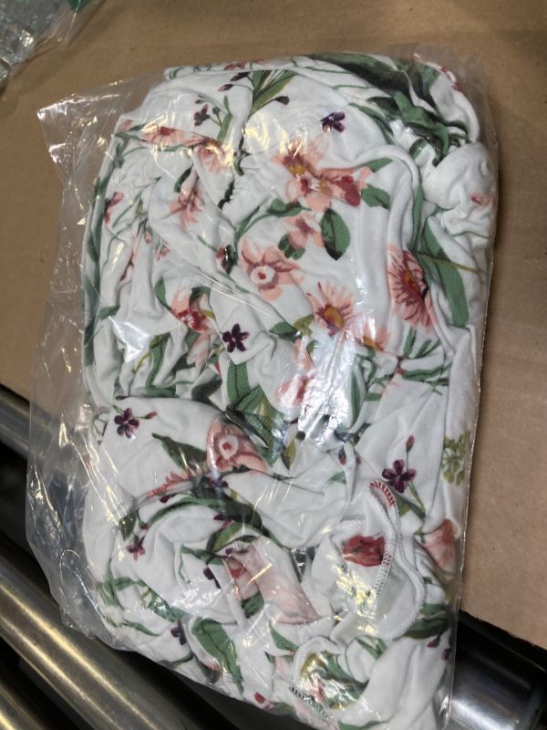 Photo 1 of Smallshow Women's Maternity Dress Ruffle Short Sleeve Pregnancy Clothes Summer Medium, Leaf White