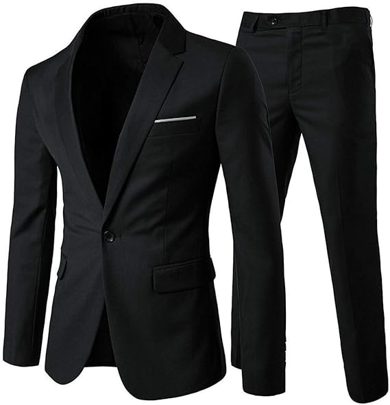 Photo 1 of L- Mens 2 Piece Suit Slim Fit Sequin Shiny One Button Tuxedo Black Sequin Jacket Pants Sets for Wedding Party Prom
