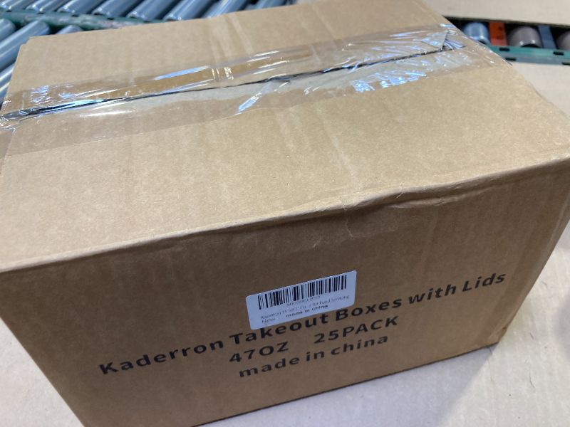 Photo 1 of Kaderron 11"x8.7" Take Out Food Containers with Lids, 4 Compartment 25 Pack Disposable Takeout Box Leakproof and Microwave Safe for Food Servicing