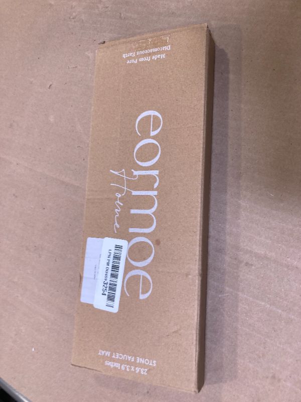 Photo 1 of Faucet Mat for Kitchen Sink - 24'' Long Diatomite Fast Drying Stone Sink Tray, Super Absorbent, Prevents Moisture Buildup - Faucet Splash Guard for Bathroom Counter [Light Grey, 23.6" x 3.9"]