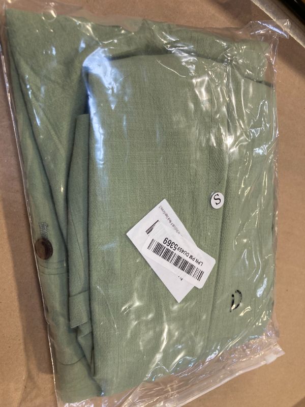 Photo 1 of S---Men Suit Summer Linen Lightweight 2 Pieces Vest Short Pants Set Beach Wedding Slim Fit Casual Style Stylish V-Neck Sage Green S