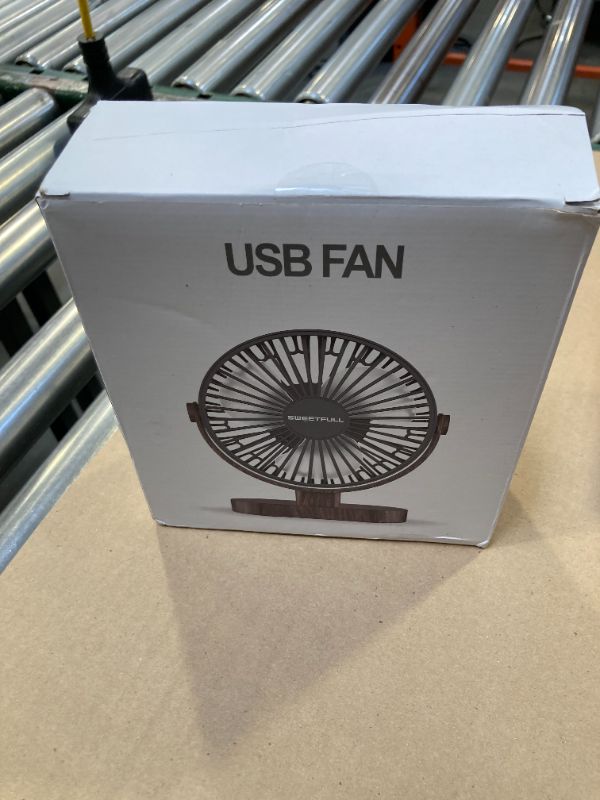 Photo 1 of SWEETFULL Small USB Desk Fan 6.5 Inch, 3 Speeds Portable Personal Desktop Table Fan, Dual 360° Adjustment Mini Fan, Quiet Operation, for Home Office Car Outdoor Travel (White wood grain)