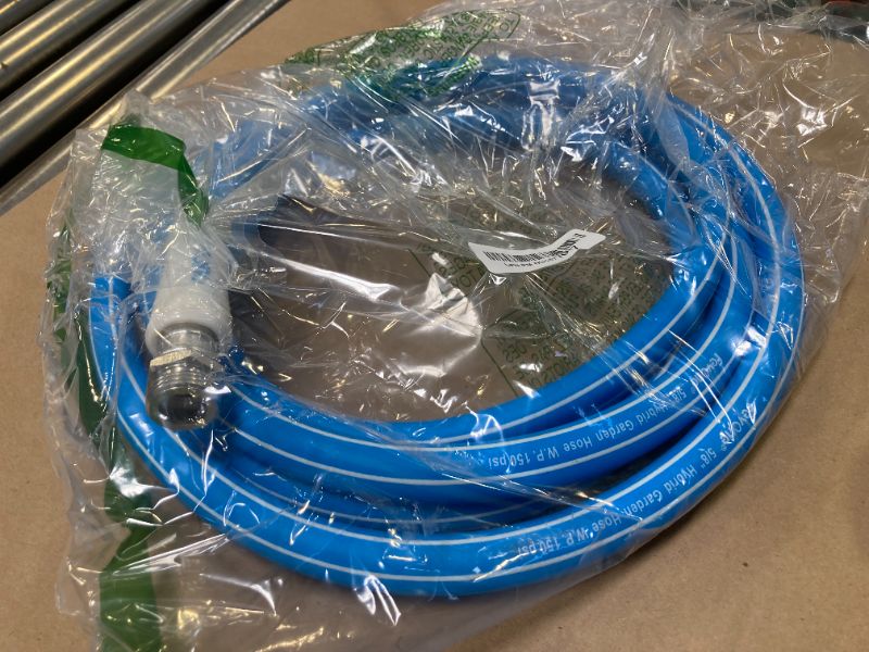 Photo 1 of Fevone 8ft Heavy Duty Garden Hose – 5/8" ID, 600 PSI, Hybrid Polymer, Kink-Resistant, Flexible, Durable, Leak-Free, 3/4" GHT Aluminum Fittings, Drinking Water Safe