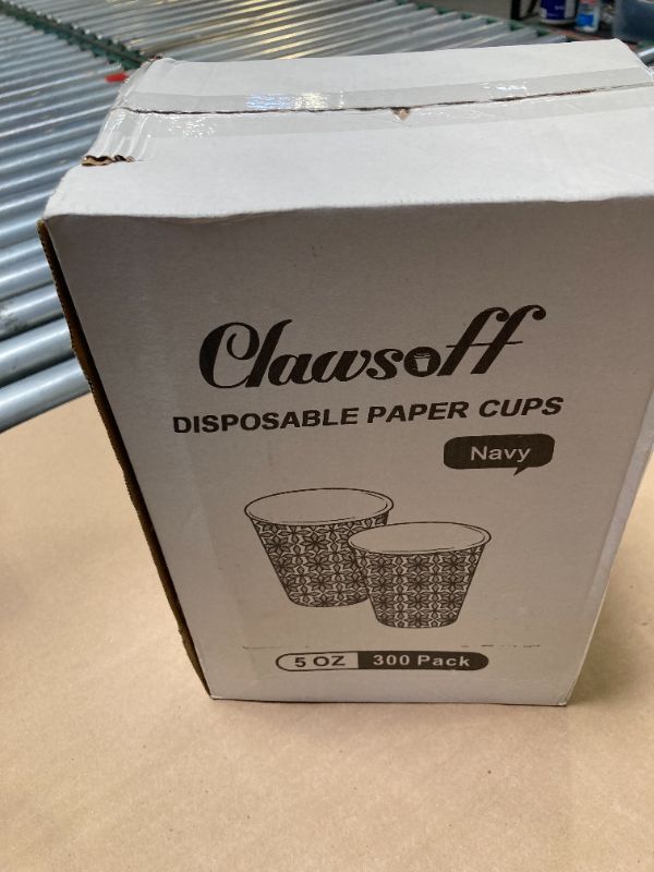 Photo 1 of Clawsoff 300 Pack 5oz Paper Cups, Disposable Bathroom Cups, Navy Floral Small Mouthwash Cups 5 OZ for Barth, Parties, Picnics, Barbecues, Travel and Events.