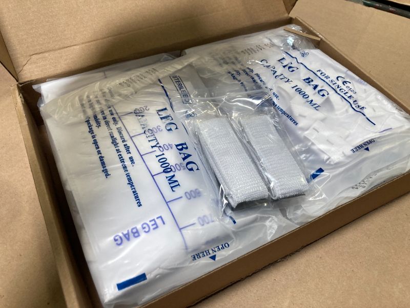 Photo 1 of TrelaCo 10 Pcs Catheter Leg Bag for Men Urinary Drainage Leg Bag with Anti Reflux Valve Catheter with 2 Anti Slip Foley Bags Stabilization Device Holder for Men Women(1000 ml)