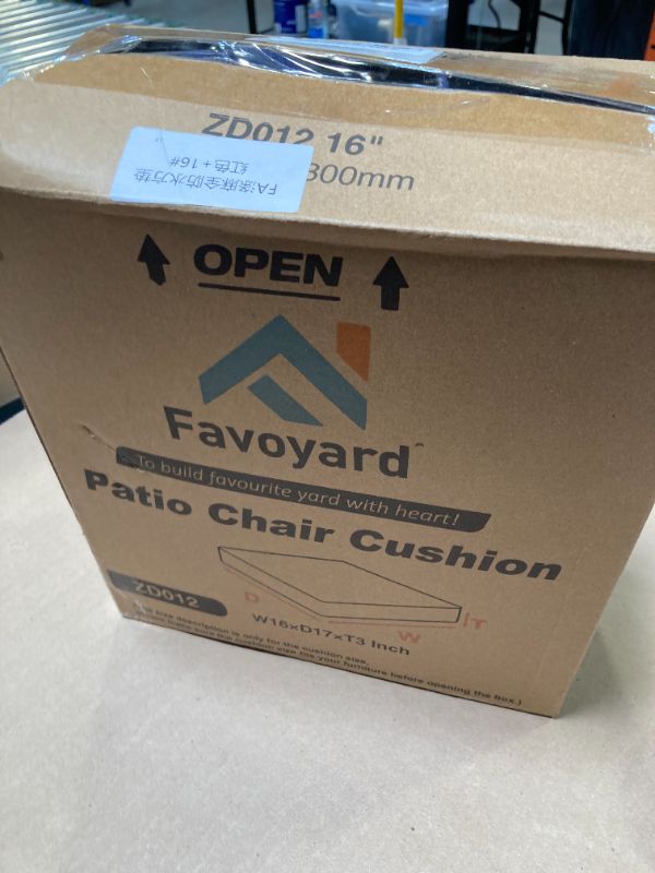 Photo 1 of Favoyard Outdoor Chair Cushion 16 x 17 x 3 Inch Rainproof  