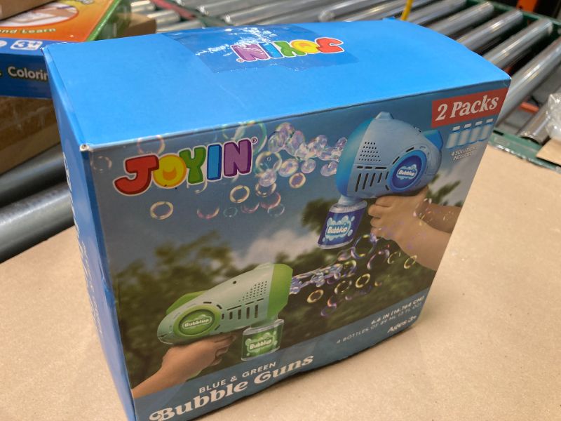 Photo 1 of JOYIN 2 Packs Bubble Guns with 4 Bottles Solution, 8 Holes Light Up Automatic Bubble Machine Gun for Kids, Adults, Summer Toys, Easter Basket Stuffers, Birthday Gift, Party Favors